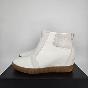 New Sorel Out N About Pull On Wedge Booties Leather Boots Women's Size 7